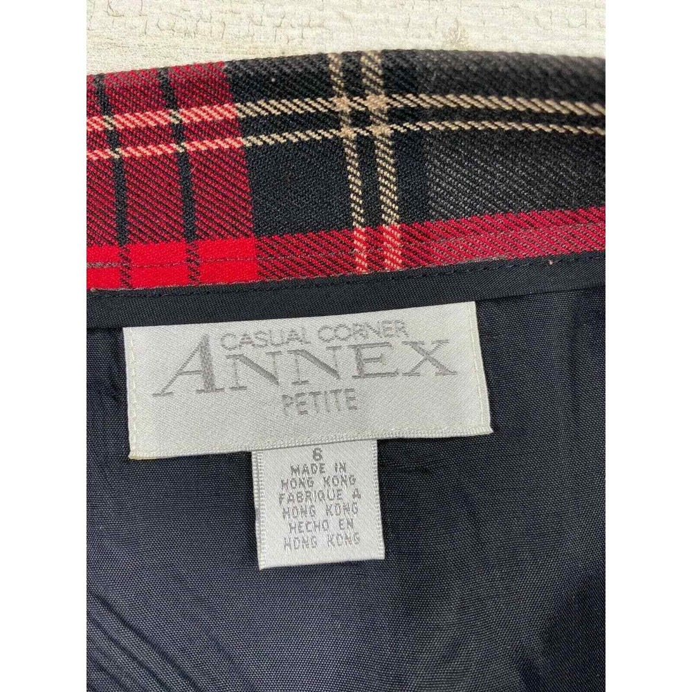 Casual Corner Annex Maxi Wrap Skirt Womens 6 Petite Red Plaid Vintage Holiday - Picture 7 of 12